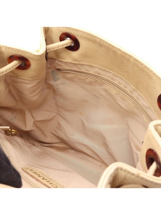 Chanel Backpack CC Logo Light Beige Caviar Leather main image 13